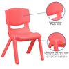 Flash Furniture Red Plastic Stackable School Chair with 15.5'' Seat Height, PK4 4-YU-YCX4-005-RED-GG